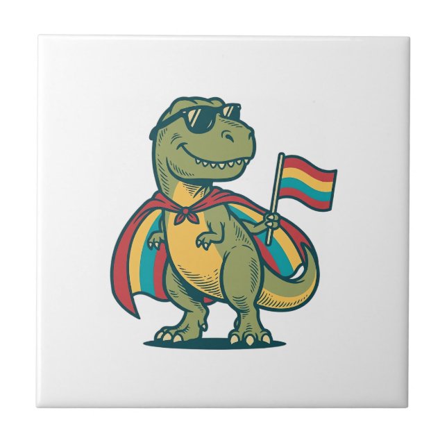 Carreau Conception de chemise vectorielle de dinosaure de  (Devant)