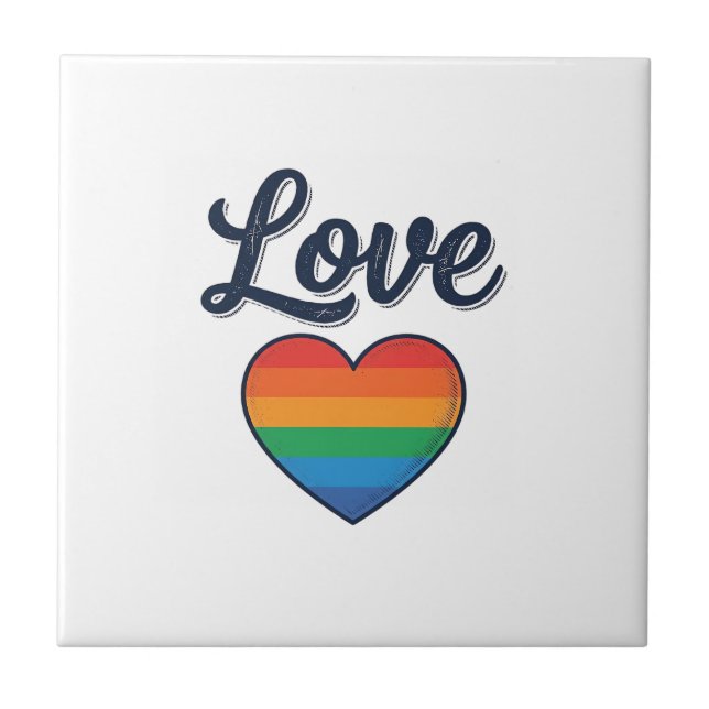 Carreau Conception de chemise vectorielle Love Rainbow Hea (Devant)