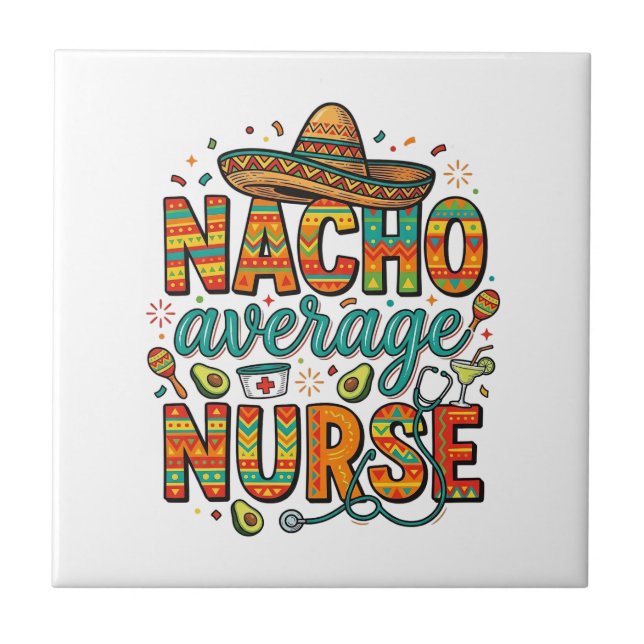 Carreau Conception de chemise vectorielle Nacho Average Nu (Devant)