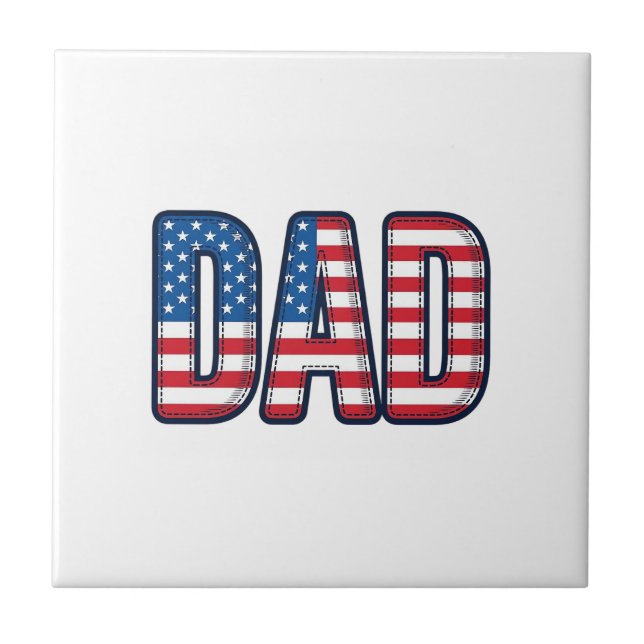 Carreau Conception de chemise vectorielle Papa patriotique (Devant)