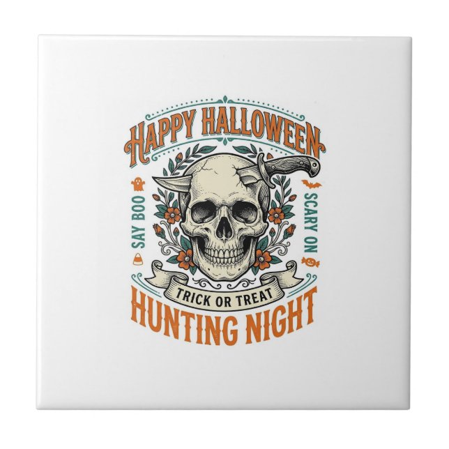 Carreau Conception de chemise Vintage Halloween Skull Tric (Devant)