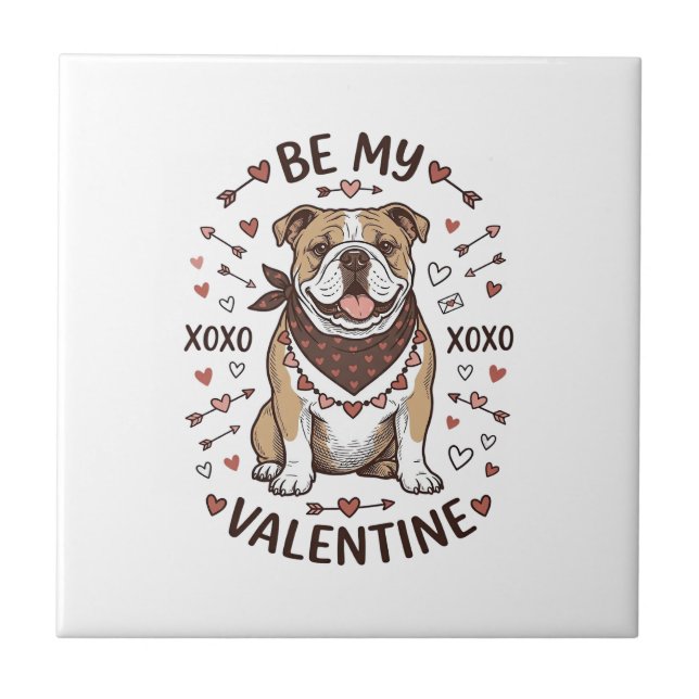 Carreau Conception de chemise vintage Saint-Valentin Bulld (Devant)
