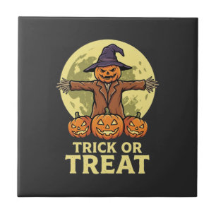 Carreau Conception de citrouille d'épouvantail d'Halloween
