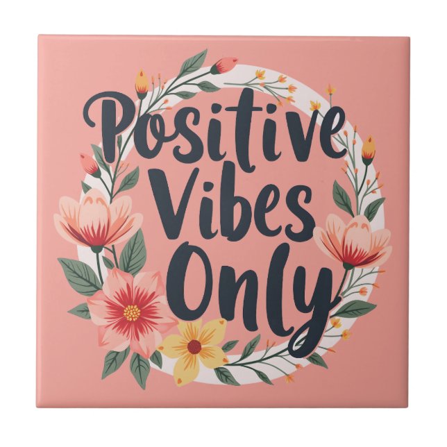 Carreau Conception de couronne florale « Vibes Positives U (Devant)
