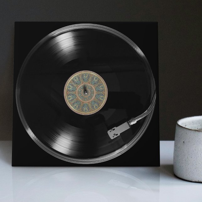 Carreau Conception de disque vinyle vintage rétro (Créateur téléchargé)