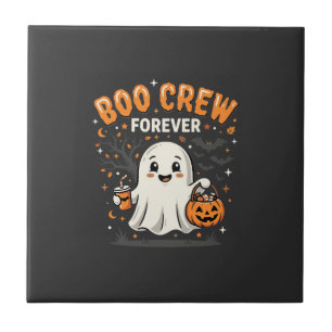 Carreau Conception de fantôme Halloween Boo Crew Forever_1