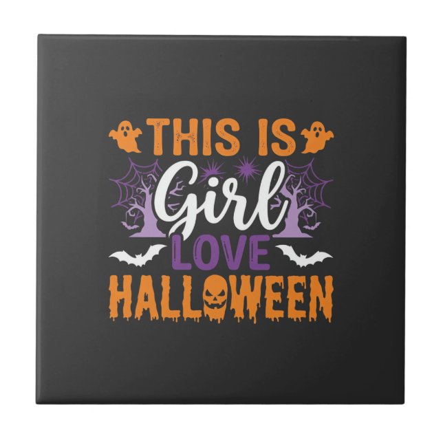 Carreau Conception de fantôme Halloween Girl Love_1 (Devant)
