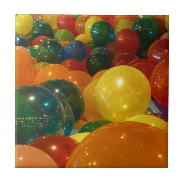 Carreau Conception de fête de ballons colorés (Devant)