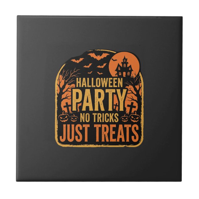 Carreau Conception de fête d'Halloween pas de tours juste  (Devant)