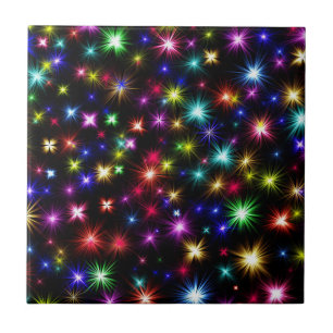 Carreau Conception de feux d'artifice Étoiles Colorées