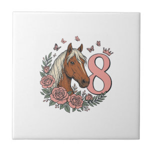 Carreau Conception de gravure vintage florale pour les 8 a