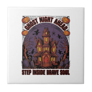 Carreau Conception de gravure vintage Halloween Maison han