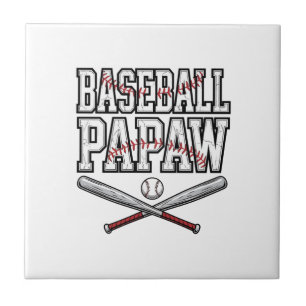 Carreau Conception de gravure vintage Papaw baseball_1