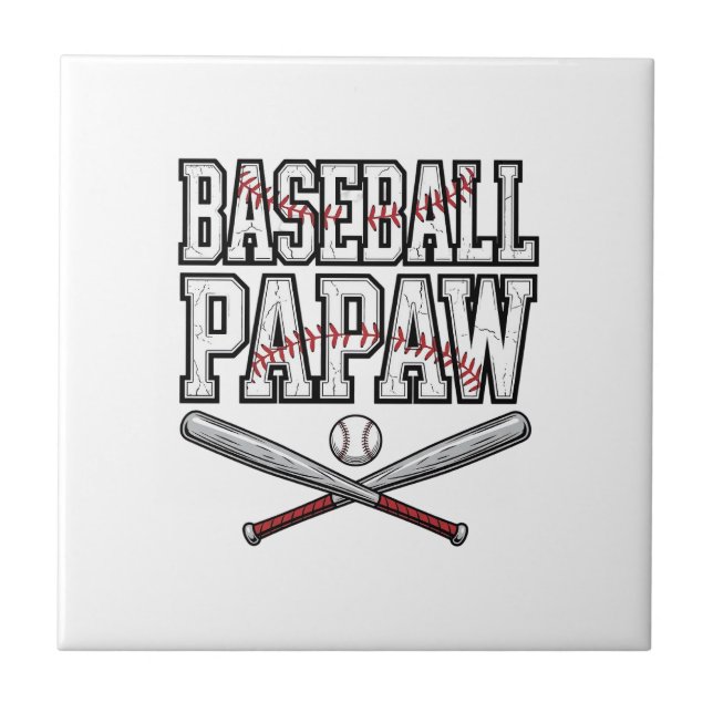 Carreau Conception de gravure vintage Papaw baseball_1 (Devant)