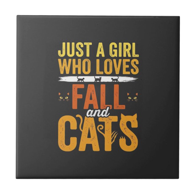 Carreau Conception de la fête des chats d'automne Hallowee (Devant)
