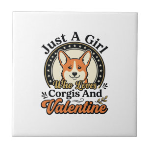 Carreau Conception de la Saint-Valentin Corgi pour les ama