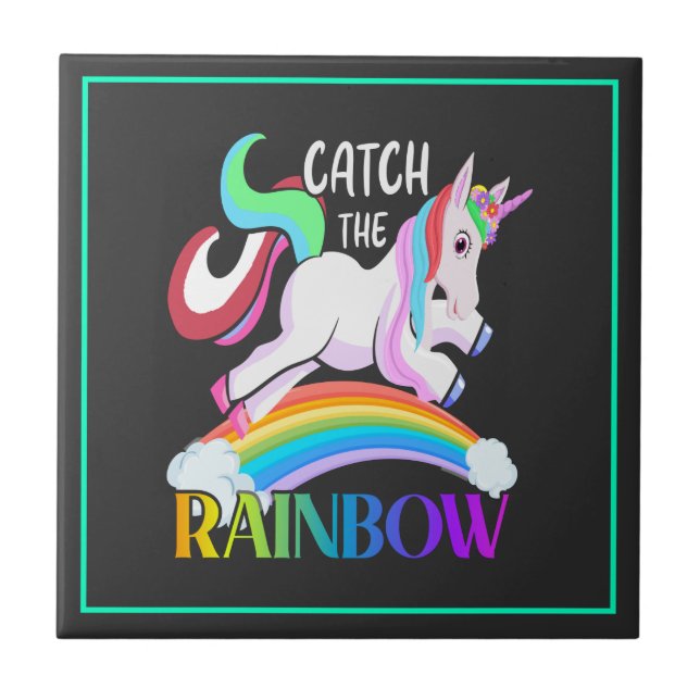 Carreau Conception de licorne arc-en-ciel Catch (Devant)