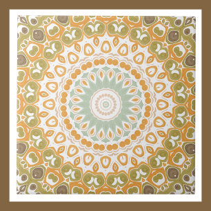 Carreau Conception de mandala ambre terreux et mousse