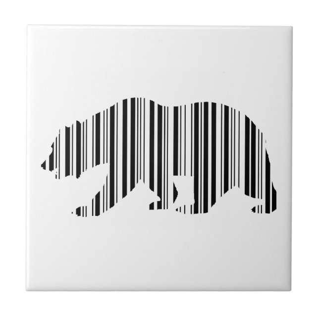 Carreau Conception de motif de code-barres de l'OURS DORÉ  (Devant)