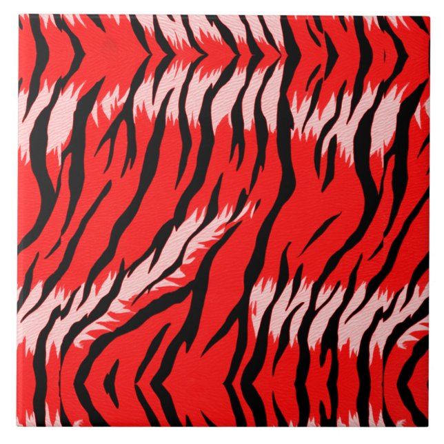 Carreau Conception de motif de peau d'animal Tigre rouge  (Devant)