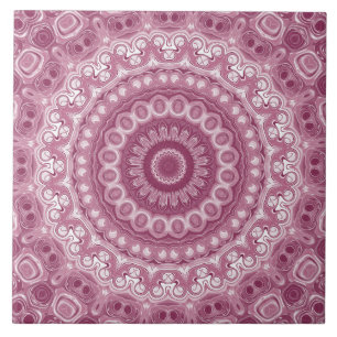 Carreau Conception de motif mandala rose poussiéreux