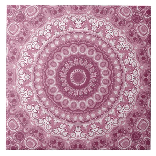 Carreau Conception de motif mandala rose poussiéreux (Devant)