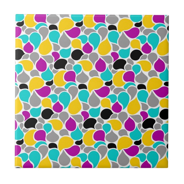 Carreau Conception de motifs transparents colorés mignons (Devant)