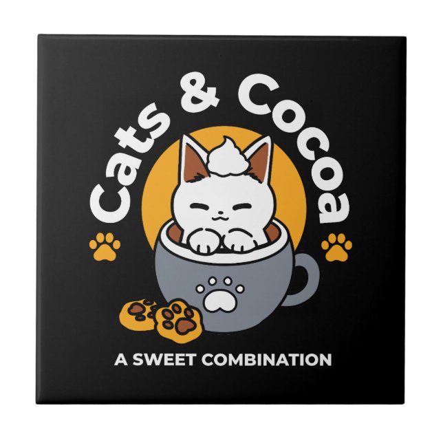 Carreau Conception de Mug de vacances avec Cosy Cat et Paw (Devant)