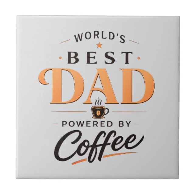 Carreau Conception de papa amateur de café drôle (Devant)