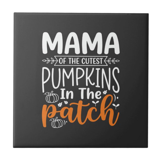 Carreau Conception de patch de citrouilles maman Halloween (Devant)