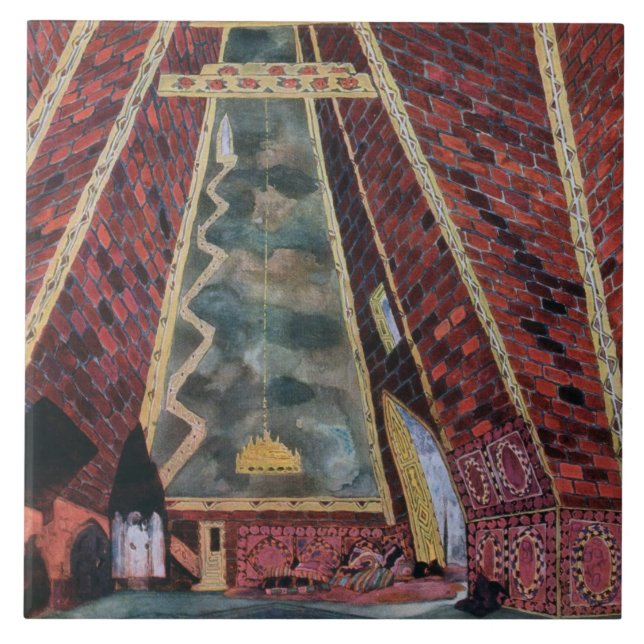 Carreau Conception de paysage pour Thamar, 1912 (litho de (Devant)