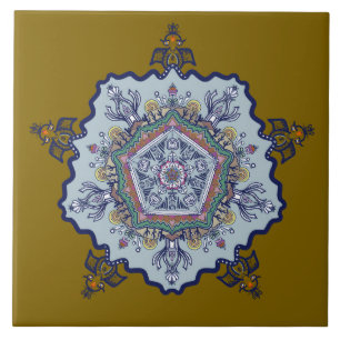 Carreau Conception de porcelaine bleue. Que voyez-vous Ca