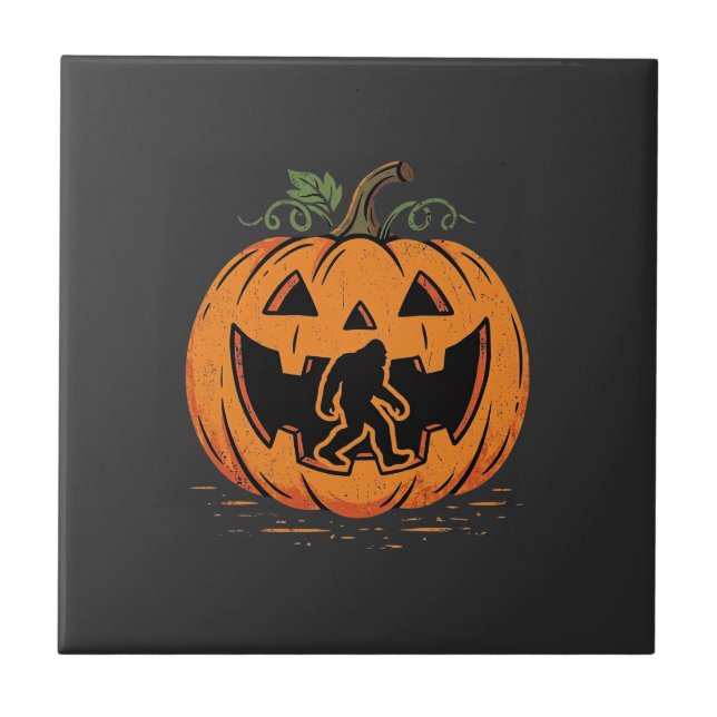 Carreau Conception de silhouette de citrouille Halloween B (Devant)