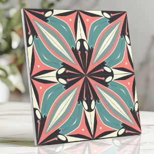 Carreau Conception de Starburst Atomique en Turquoise et C