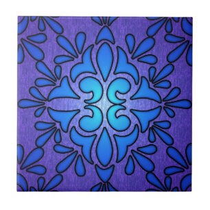 Carreau Conception de style de verre teinté bleu violet