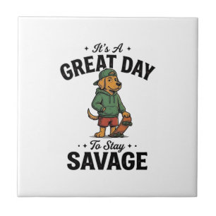 Carreau Conception de T-Shirt avec Gravure Vintage Savage