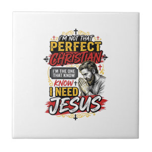 Carreau Conception de T-Shirt chrétien Vintage I Need Jesu