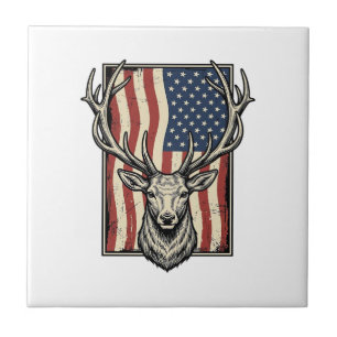 Carreau Conception de T-shirt de chasse de drapeau américa