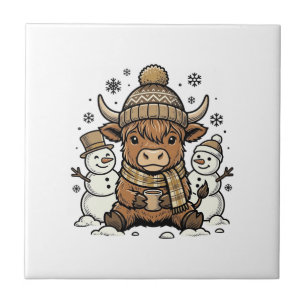 Carreau Conception de T-shirt d'hiver de bonhomme de neige