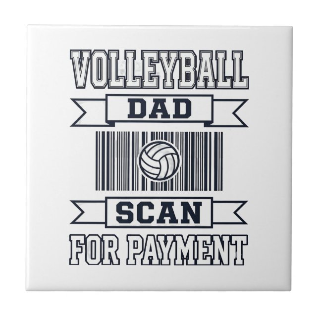 Carreau Conception de t-shirt drôle pour papa de volley-ba (Devant)