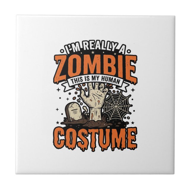 Carreau Conception de T-shirt Halloween Costume Zombie Vin (Devant)