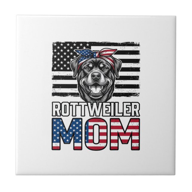 Carreau Conception de T-shirt pour maman Rottweiler patrio (Devant)