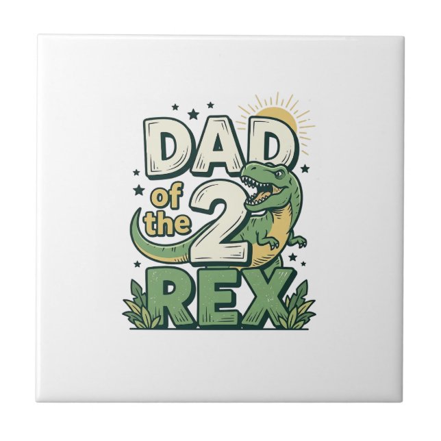 Carreau Conception de t-shirt pour papa du dinosaure Rex 2 (Devant)