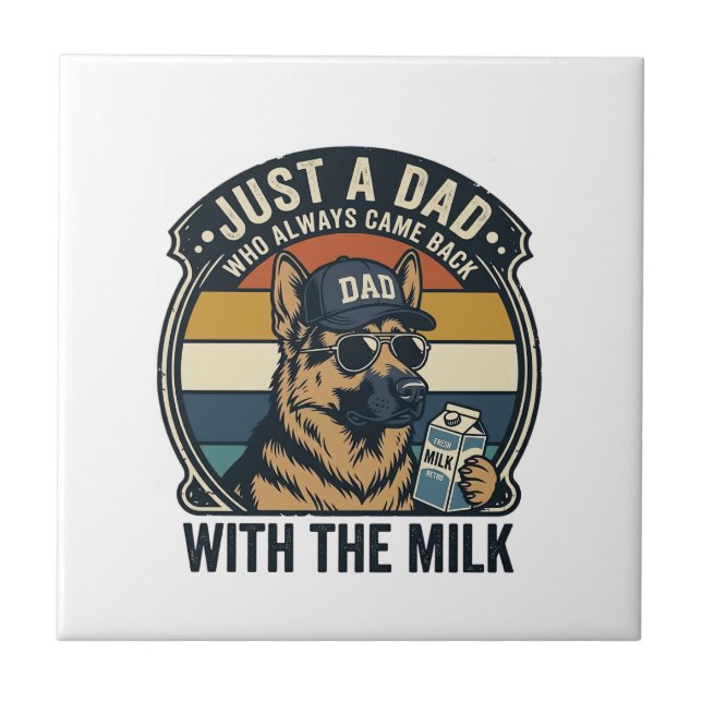 Carreau Conception de T-shirt rétro lait drôle de père She (Devant)