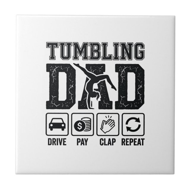 Carreau Conception de T-shirt Tumbling Dad Drive Pay Clap  (Devant)