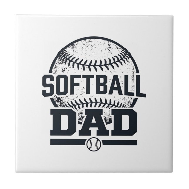 Carreau Conception de T-Shirt Vectoriel Papa Softball Vint (Devant)