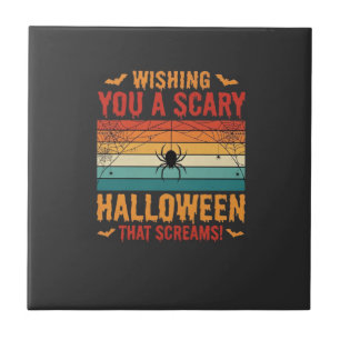Carreau Conception de toile d'araignée d'Halloween effraya