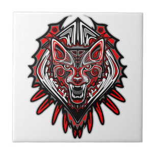 Carreau Conception de totem tribal Haida Loup