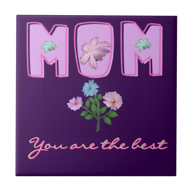 Carreau Conception de typographie de maman personnalisée,  (Devant)
