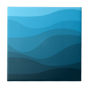 Carreau Conception de vagues de style rétro d'océan ondulé